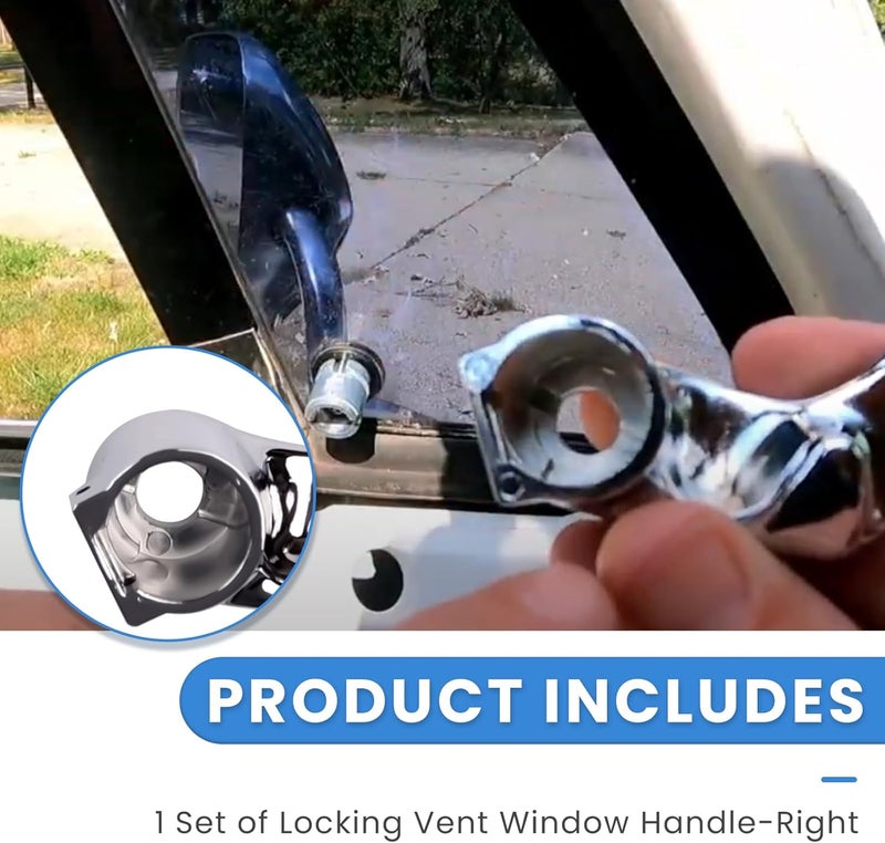 Ciuouient Right Locking Vent Window Handle Chrome Kits Compatible with Chevy GMC Blazer Jimmy Suburban 1973-1994(for Blazer C10 C1500 C20 C2500 C30 C3500 Truck,Jimmy K10 K1500 K20 K2500 K30 Truck) - Image 5